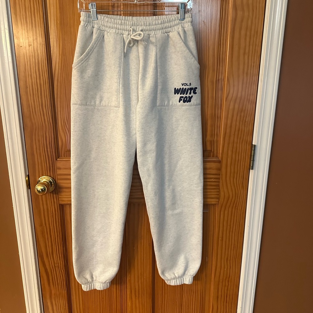 White Fox Boutique Cream Sweatpants